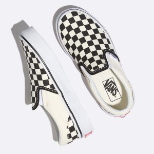 Vans Erkek Çocuk Kaykay Ayakkabısı Checkerboard Slip-On Siyah/Beyaz Yeni Sezon | 21851-881